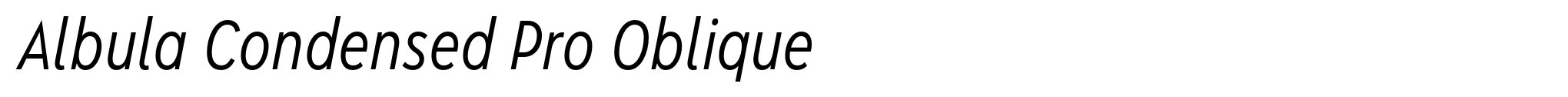 Albula Condensed Pro Oblique image